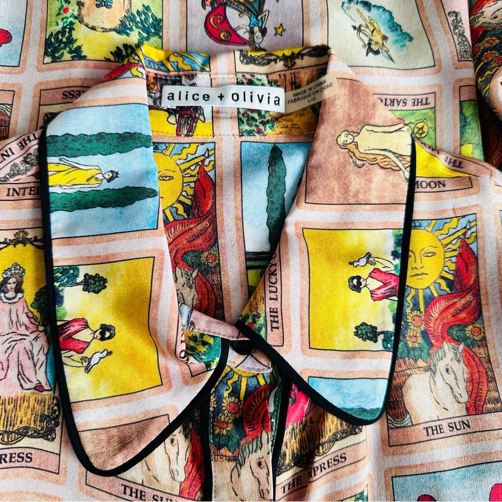 Alice + Olivia Multicolor Tarot Card Blouse